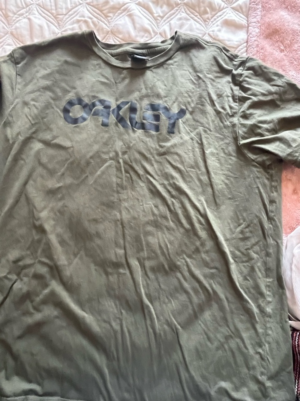 Oakley Men's Olive Green Logo Short Sleeve Tee